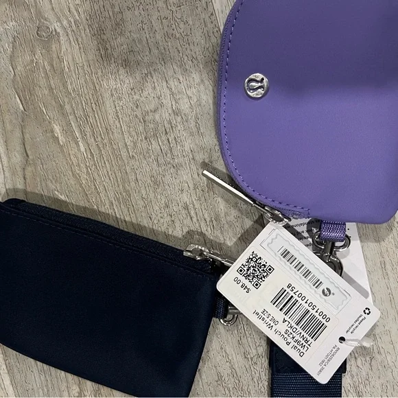 Lululemon Dual Pouch Wristlet True Navy Atomic Purple NWT - Picture 4 of 4